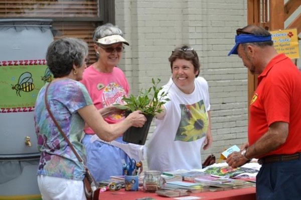 Taryn Evans, Creative Garden Structures, selling our plants to festival attendees.