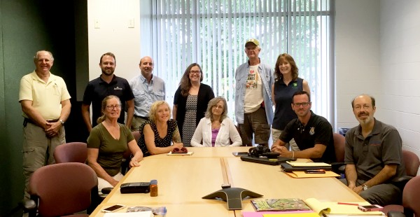 L-R standing: Bill Bissett, The Natives; Ty Strode, AgriStarts; Marc Godts, Green Isle Gardens Nursery; Cammie Donaldson, FANN; Roger Triplett, Green Seasons Nursery, Lisa Roberts, Florida Wildflower Foundation. Seated, L-R: Sharon Dolan, Maple Street Natives Nursery; Stacey Matrazzo, Florida Wildflower Foundation, Nancy Bissett, The Natives; Scott Davis, US Fish & Wildlife Service, and Jaret Daniels, UF/Florida Museum of Natural History.