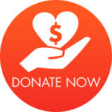 Donate now button with heart and hand